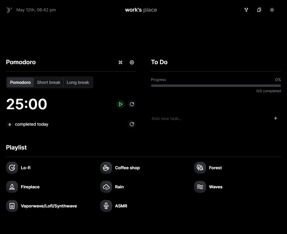 Daily place dark mode example